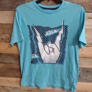 Arizona Jeans Co. Boy's XL Rock On Blue Short Sleeve T-shirt